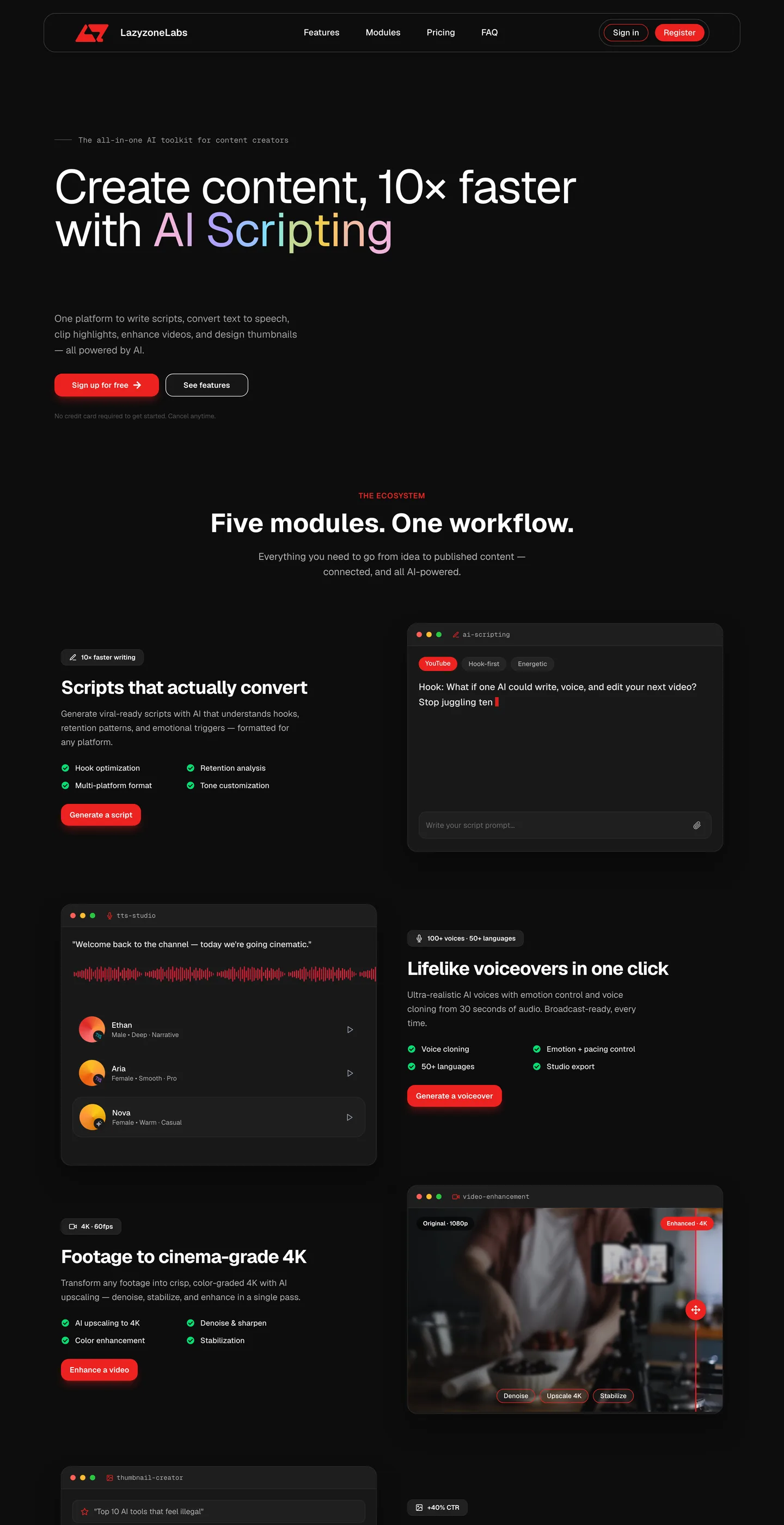 LazyzoneLabs website